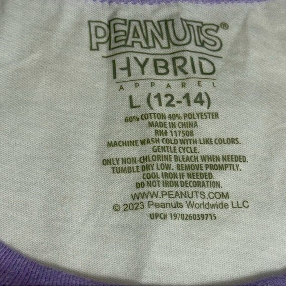 Peanuts Snoopy T-Shirt with Purple and Pastel Flowers - Picture 2 of 3